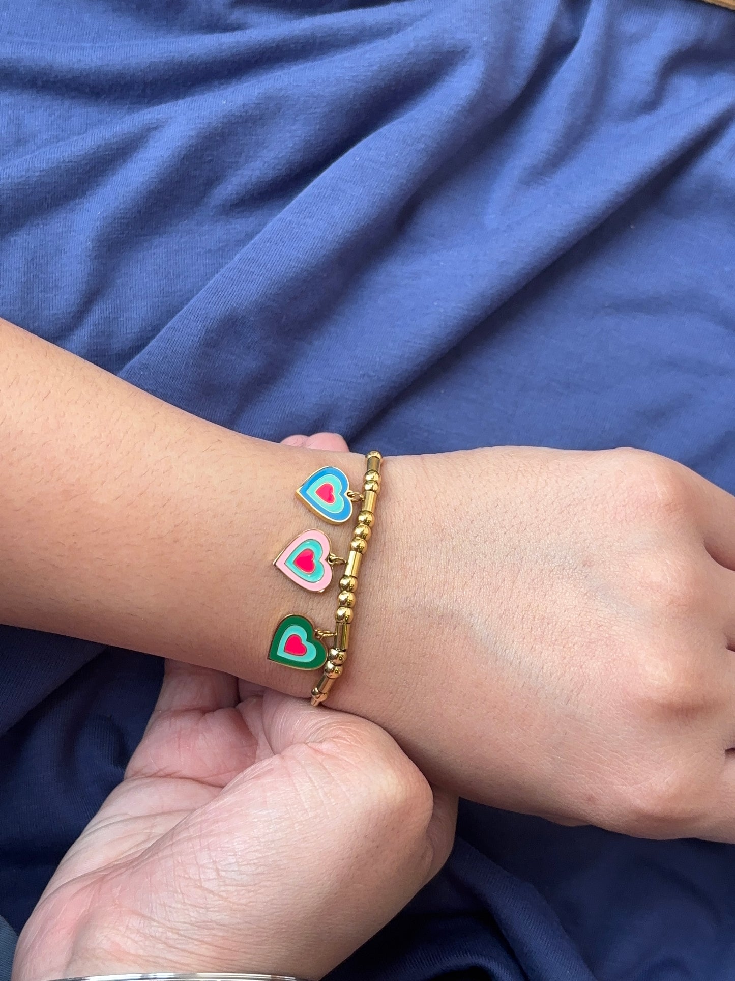 Multi Hearts Chain Charm