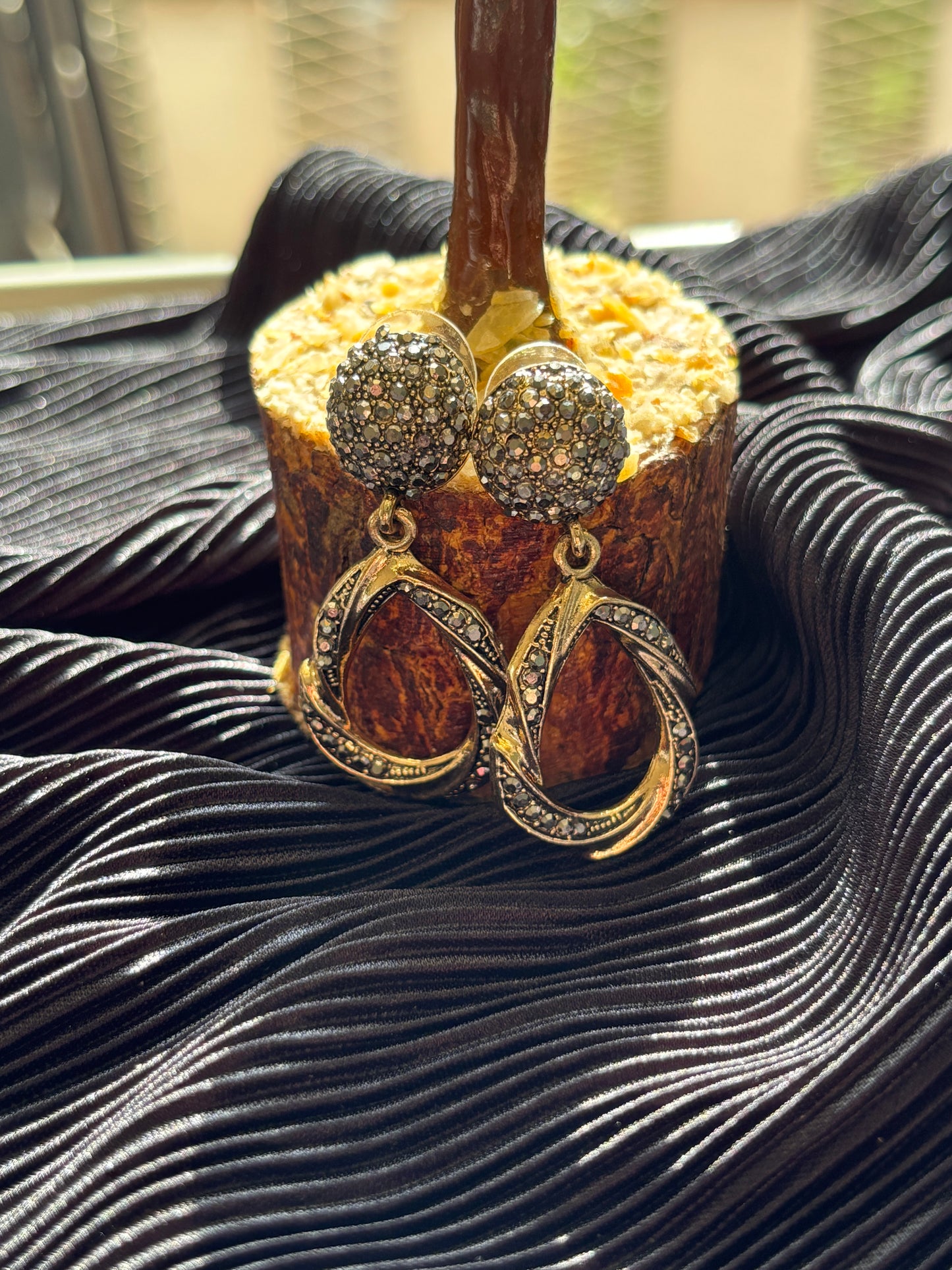 Oxidised Twisted Earrings