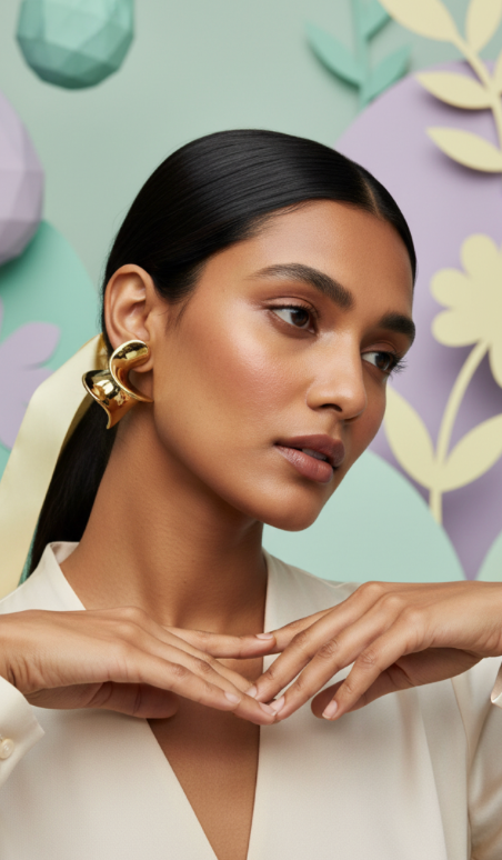Gold Twisted Earrings