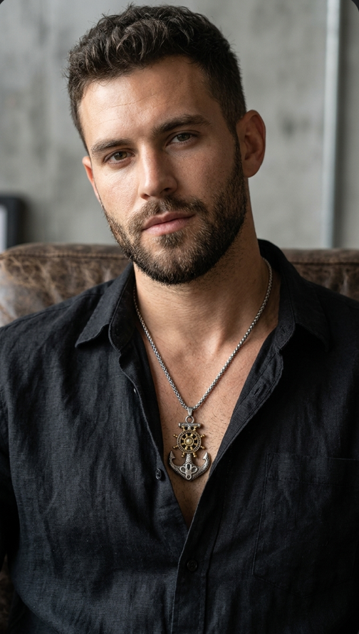 Double tone Anchor Necklace