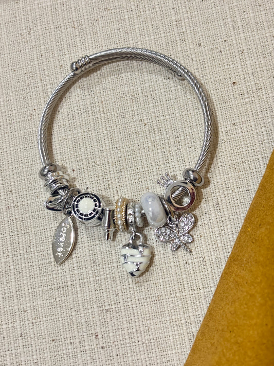 White Hearts Pandora  Bracelet