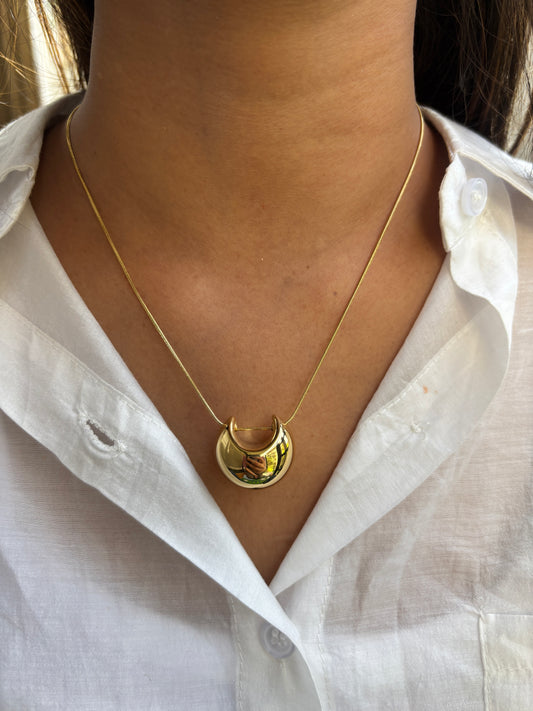 Golden Hoop Design Necklace