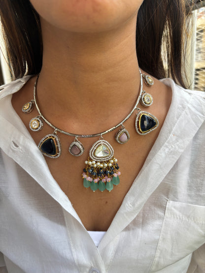 Silver Hasli with Polki