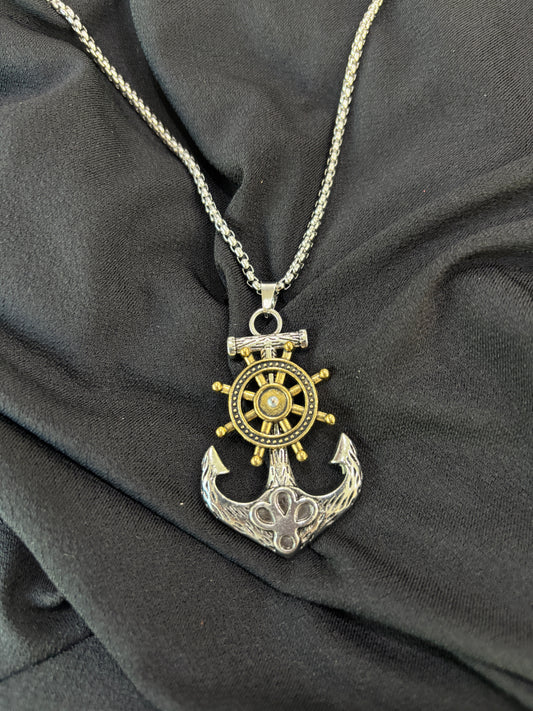 Double tone Anchor Necklace