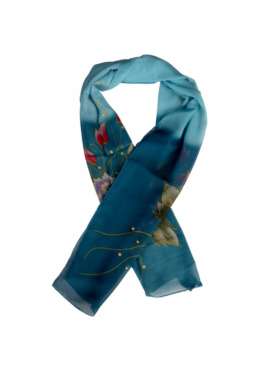 Blue Flower Scarf