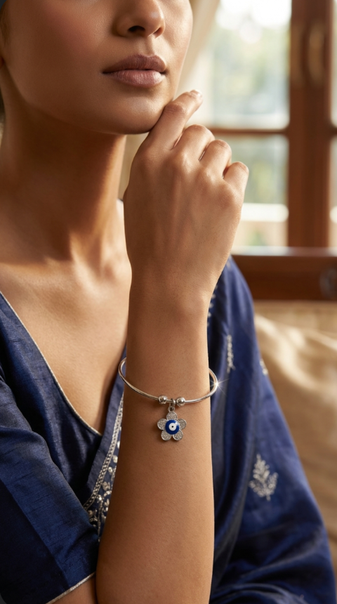 Evil Eye Flower Bracelet