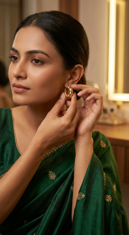 Golden Piped Hoops