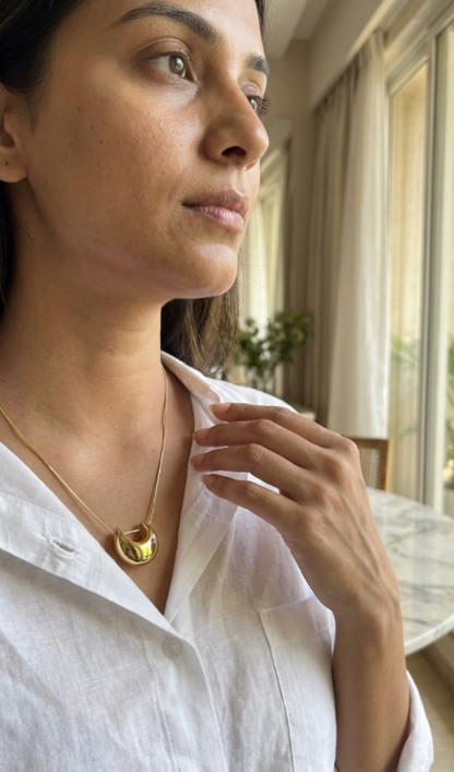 Golden Hoop Design Necklace