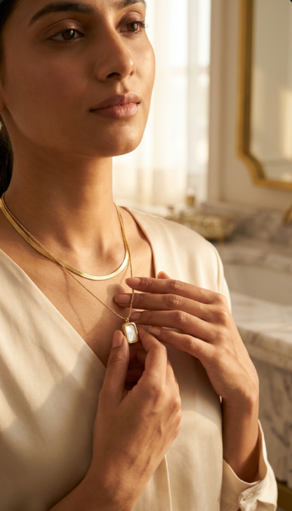 Gold Layered Pearl Pendant Necklace