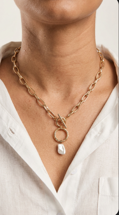 Pearl Drop Linked Chain