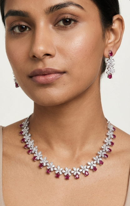 Ruby Necklace Set