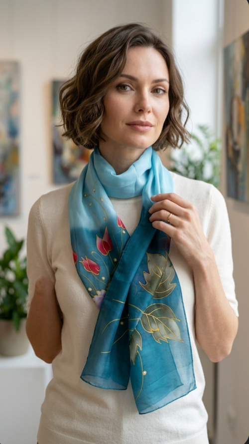 Blue Flower Scarf
