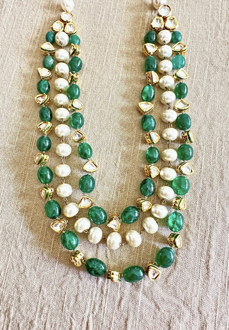 Panna Kundan Layered Necklace