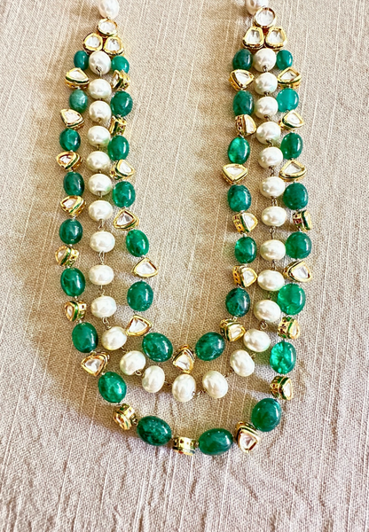 Panna Kundan Layered Necklace