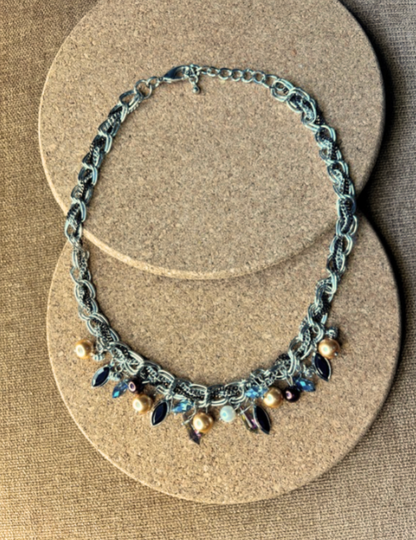 Oxidized Multi Drop  Necklace