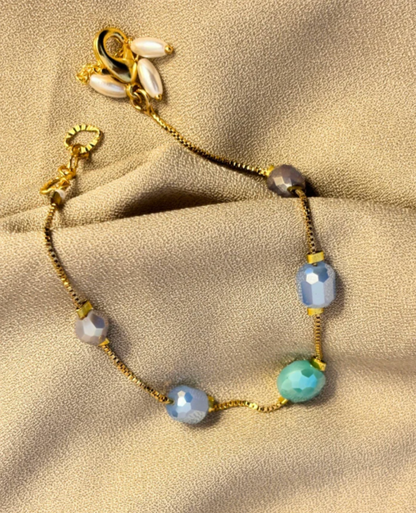 Aqua Chain Charm Bracelet