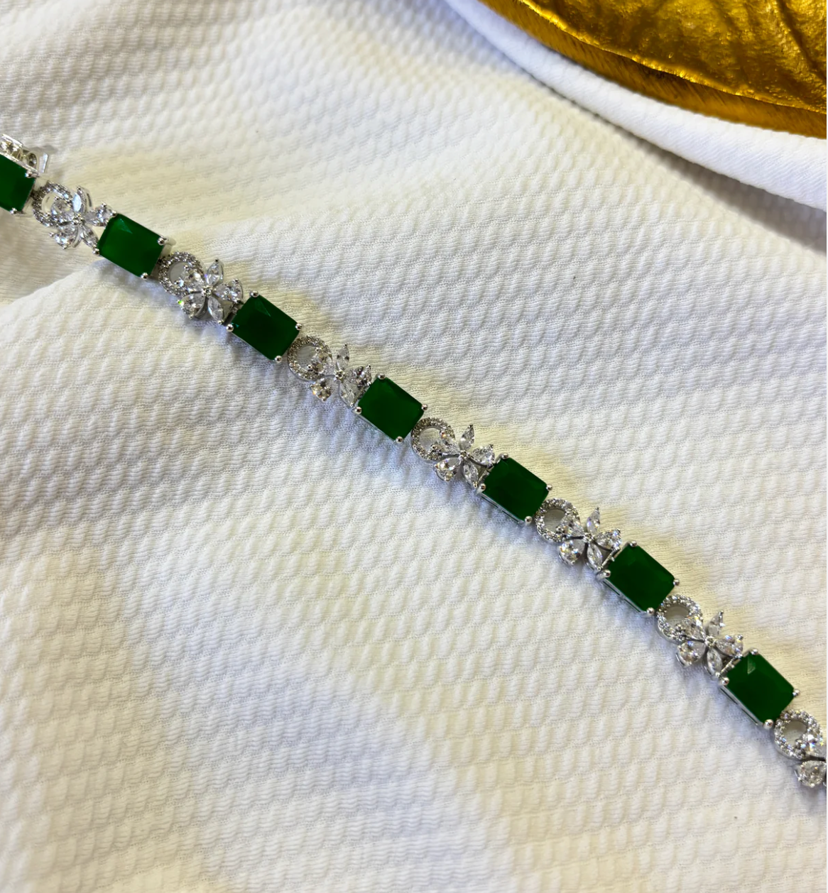 Sparkling Emerald Tennis Bracelet