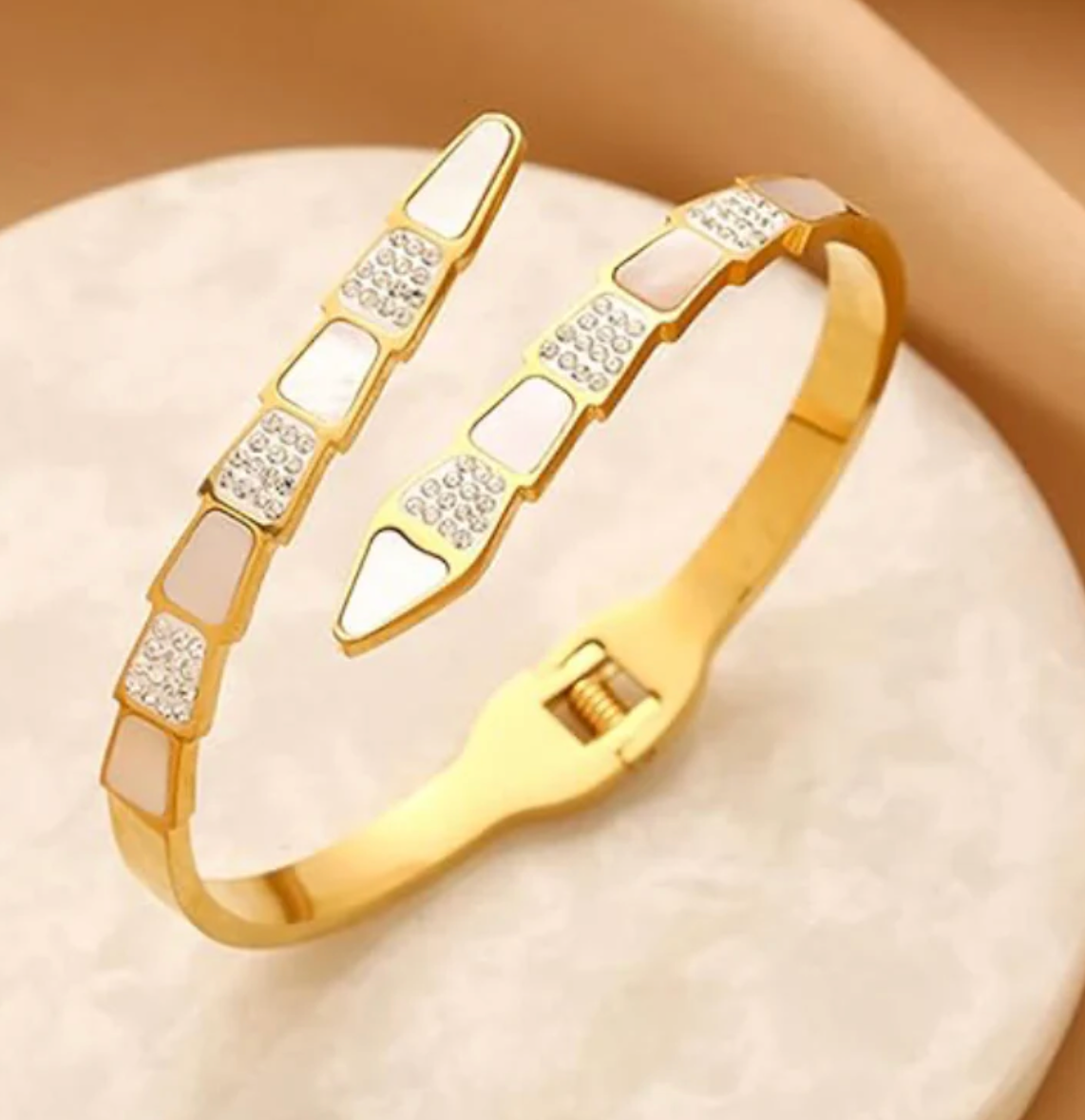 Snake design Mother of Pearl Bracelet