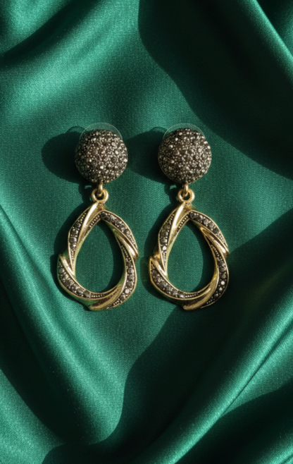Oxidised Twisted Earrings