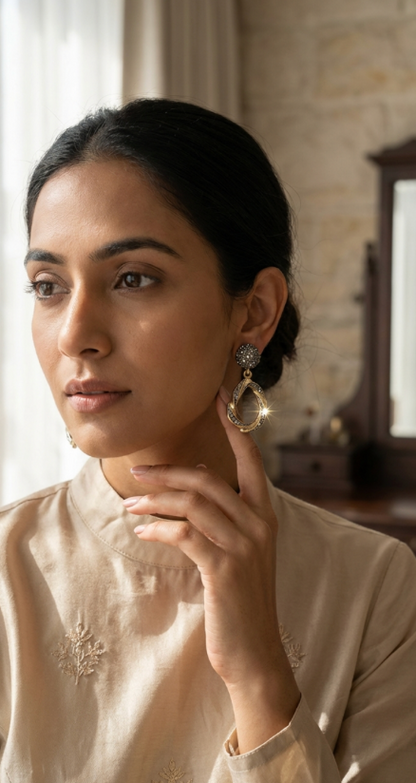 Oxidised Twisted Earrings