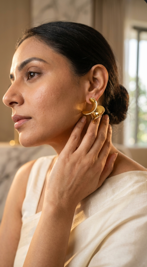 Gold Twisted Earrings
