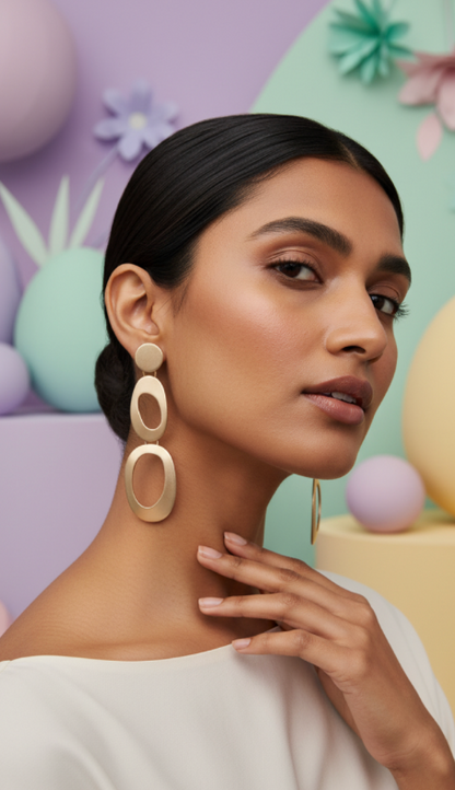 Golden Rings Earrings