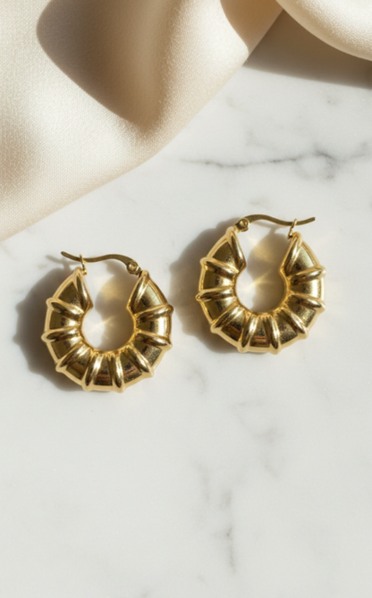 Golden Piped Hoops