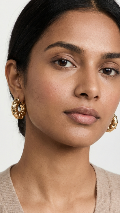 Golden Piped Hoops