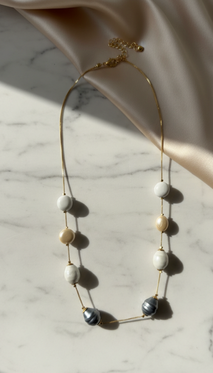 Anti Tarnish Layered Pearl Gold Chain Necklace for Women - Daily wear