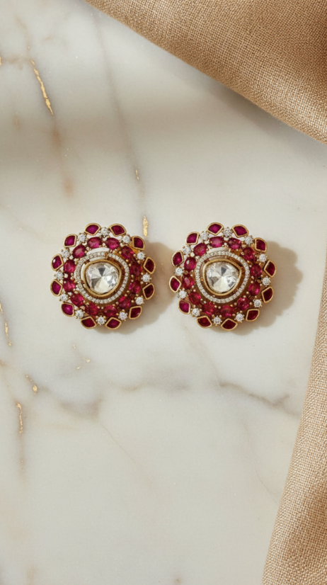 Ruby  Red Earrings