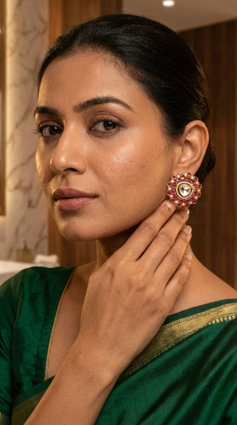 Ruby  Red Earrings