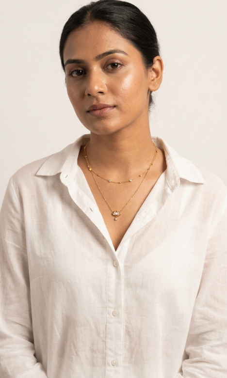 Lotus Pendant Layered Necklace