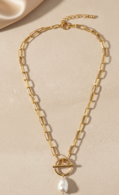Pearl Drop Linked Chain