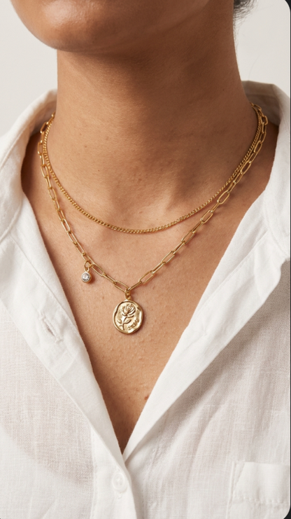 Rose Layered Pendant Necklace