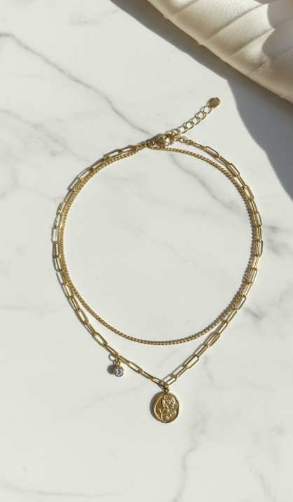 Rose Layered Pendant Necklace