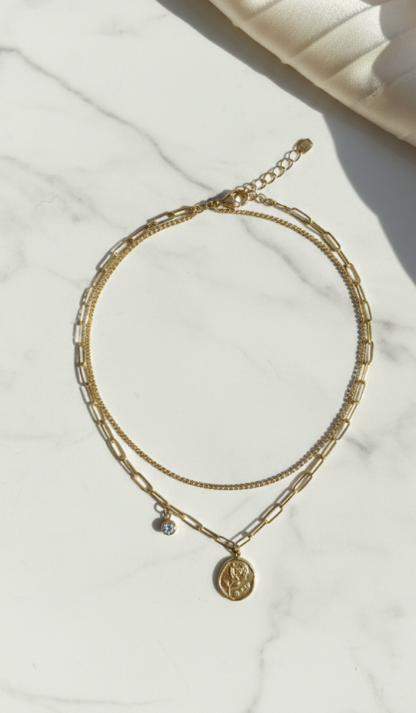 Rose Layered Pendant Necklace