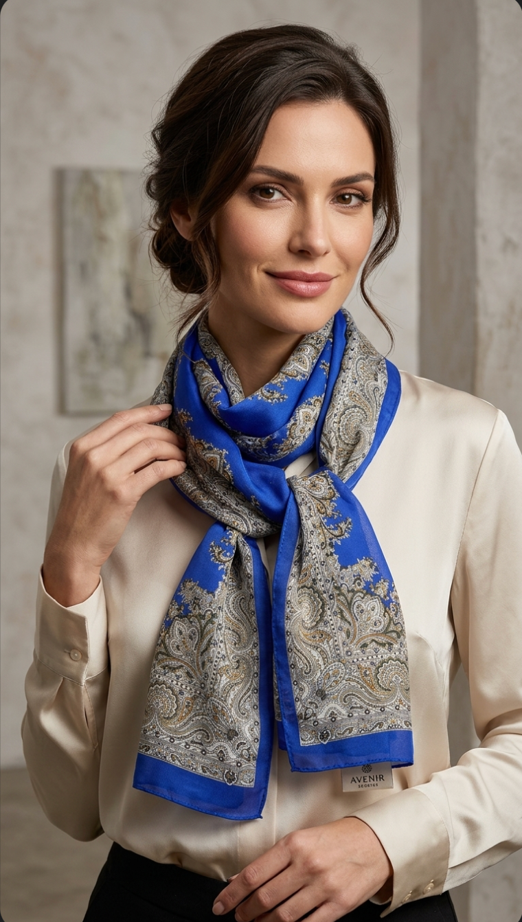 Blue Printed Scarfs for Women