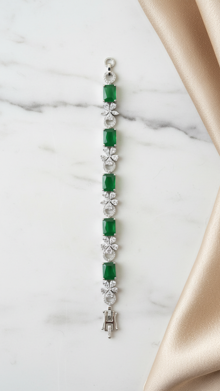 Sparkling Emerald Tennis Bracelet
