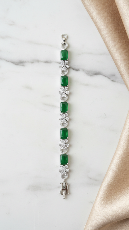 Sparkling Emerald Tennis Bracelet