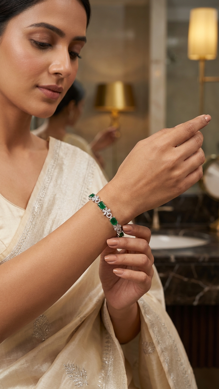 Sparkling Emerald Tennis Bracelet