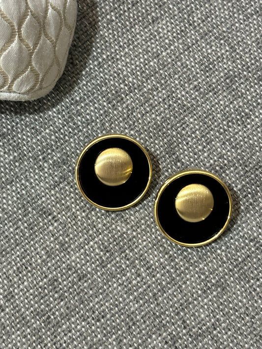 Black Gold Stud Earrings