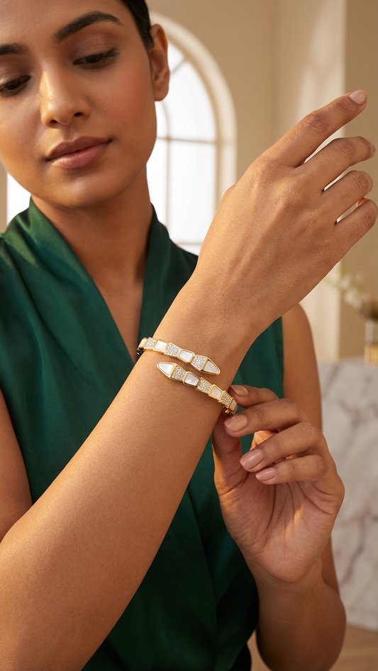 Snake design Mother of Pearl Bracelet